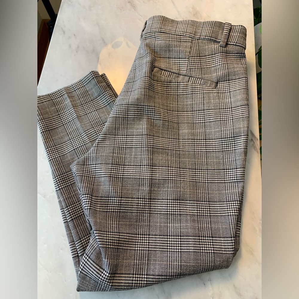 H&M Grey and Black Plaid Trousers
